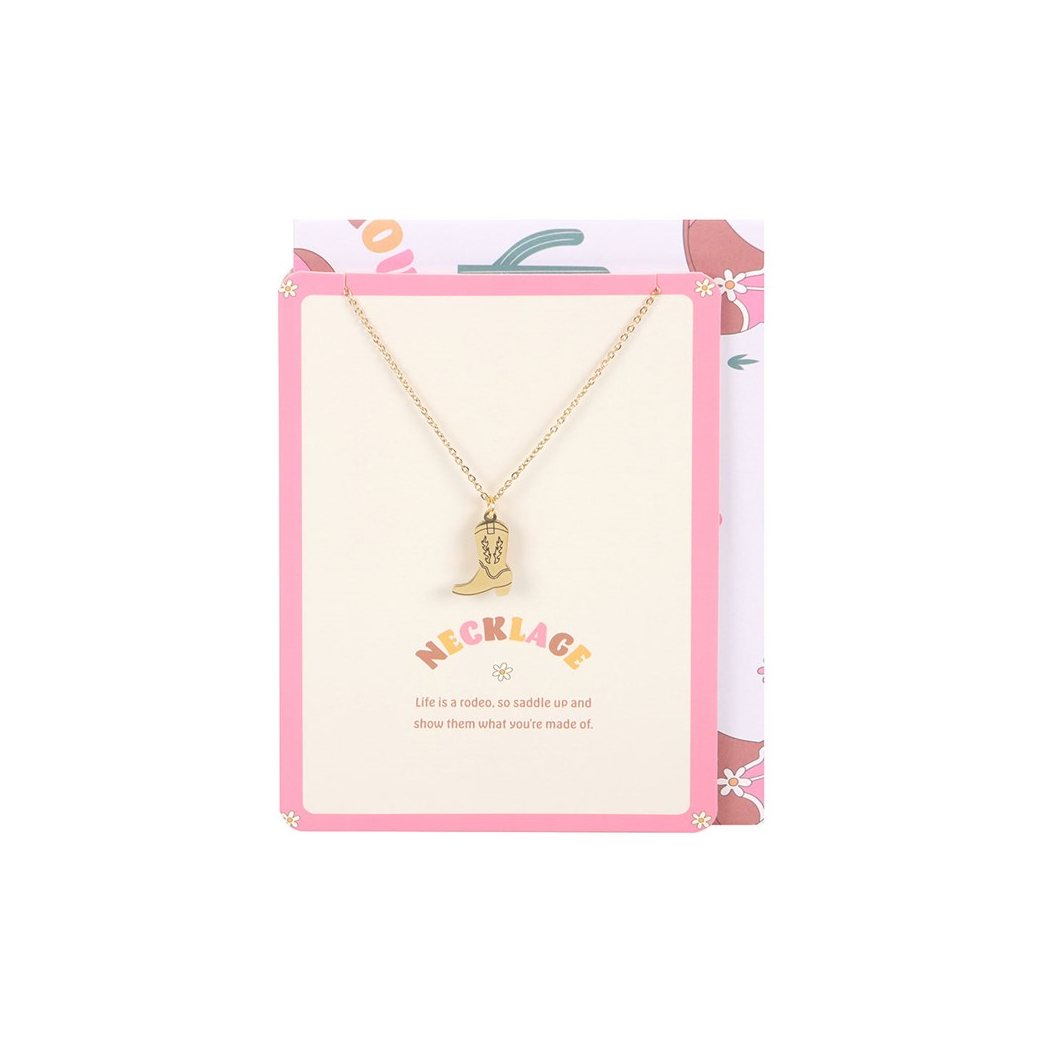 Cowboy Boot Necklace on Greeting Card