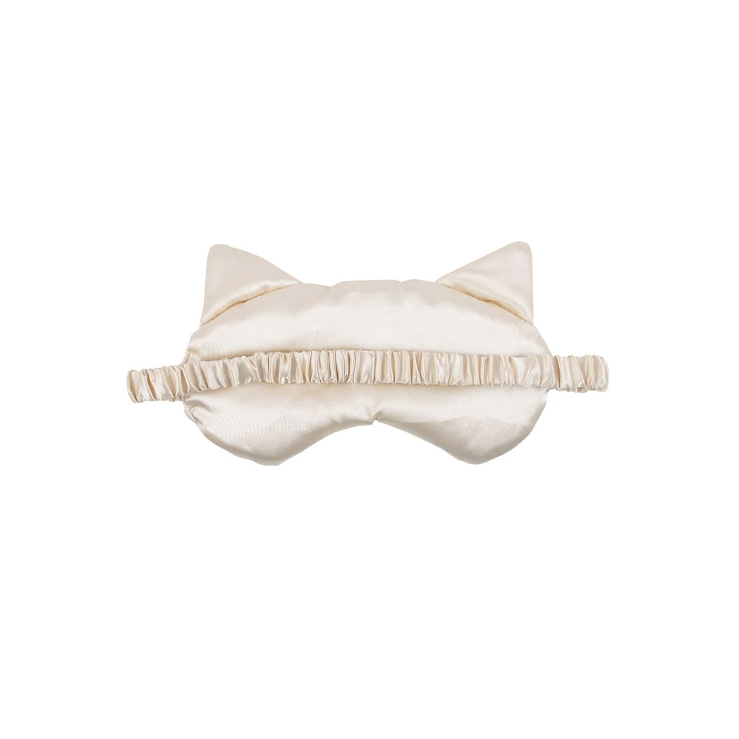 White Cat Face Satin Eye Mask