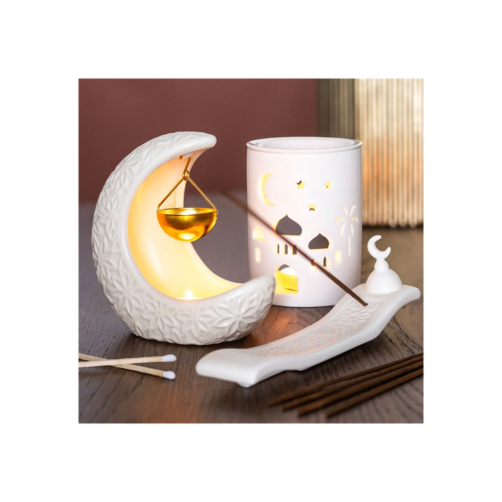 Geometric Crescent Moon Incense Ash Catcher