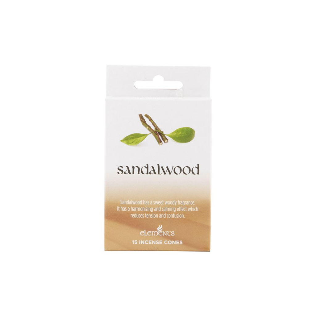 Set of 12 Packets of Elements Sandalwood Incense Cones