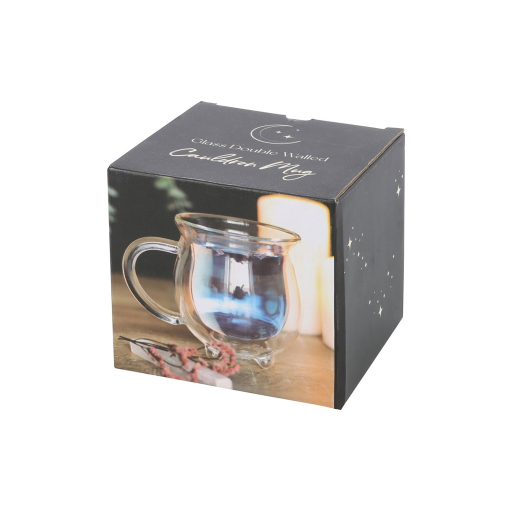 Clear Double Walled Glass Cauldron Mug