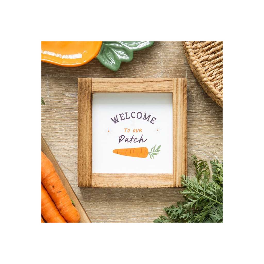 Welcome to Our Patch Wooden Frame Sign