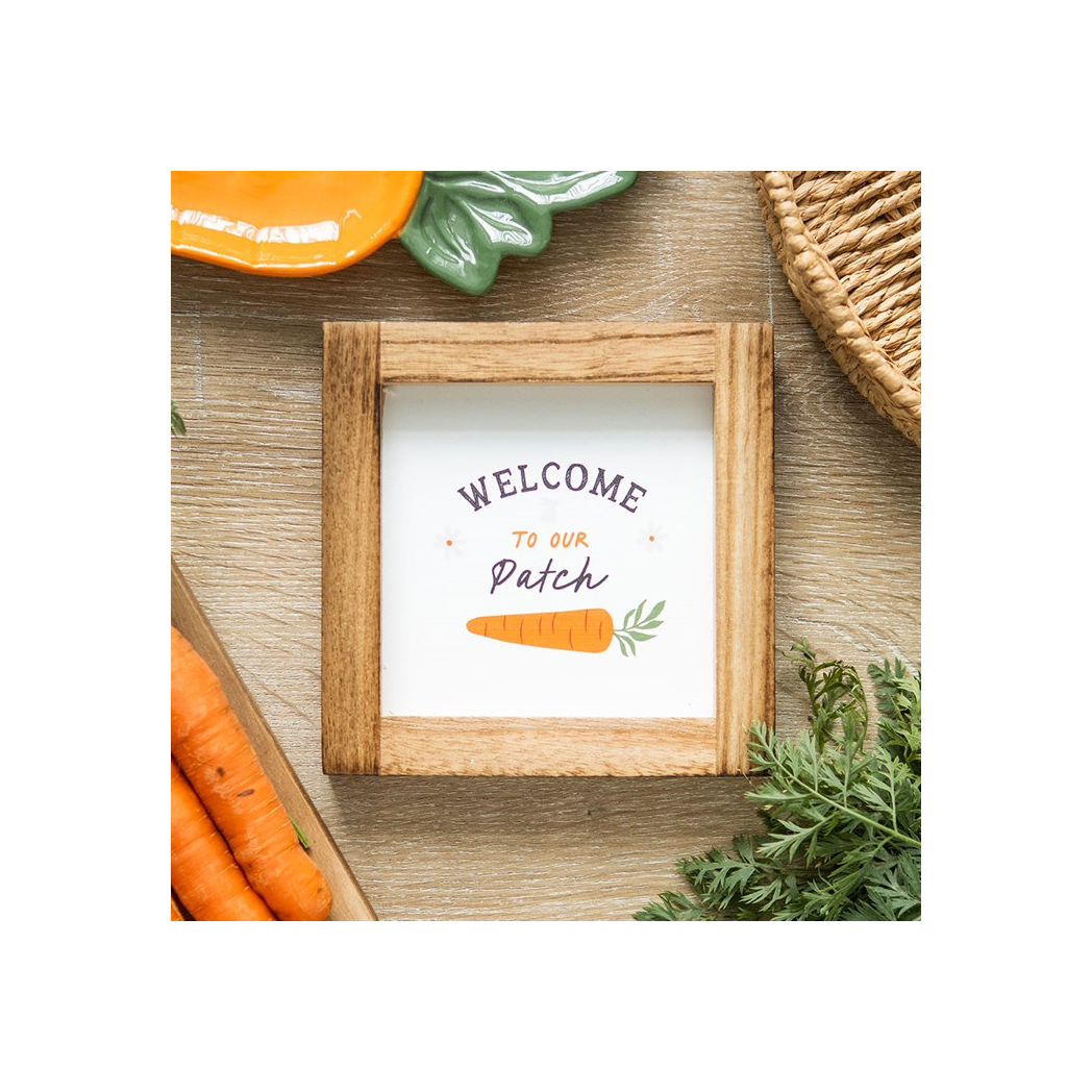 Welcome to Our Patch Wooden Frame Sign