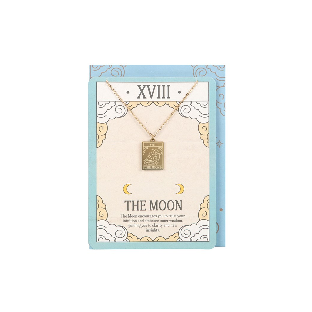 The Moon Vintage Tarot Necklace on Greeting Card