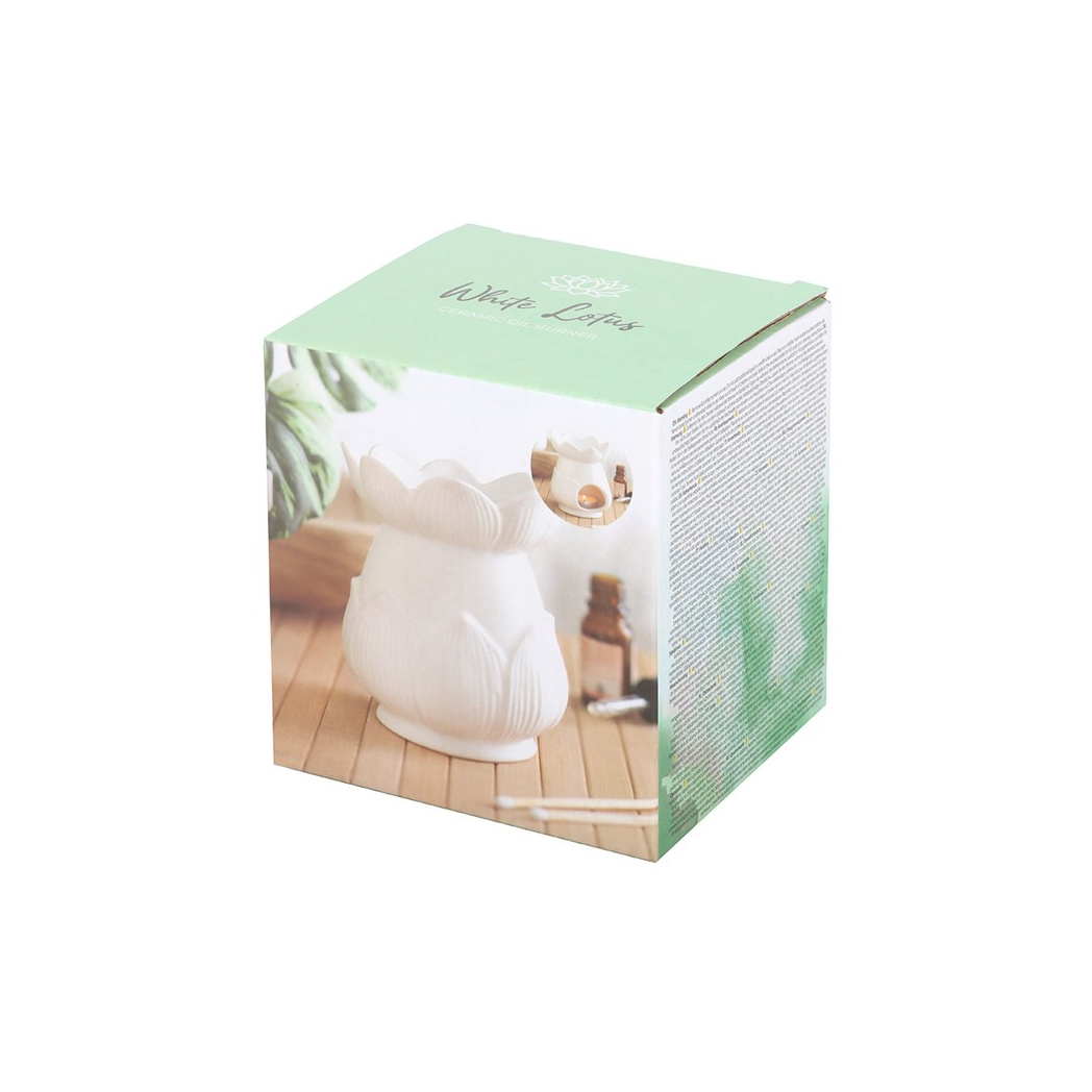 White Lotus Flower Oil Burner