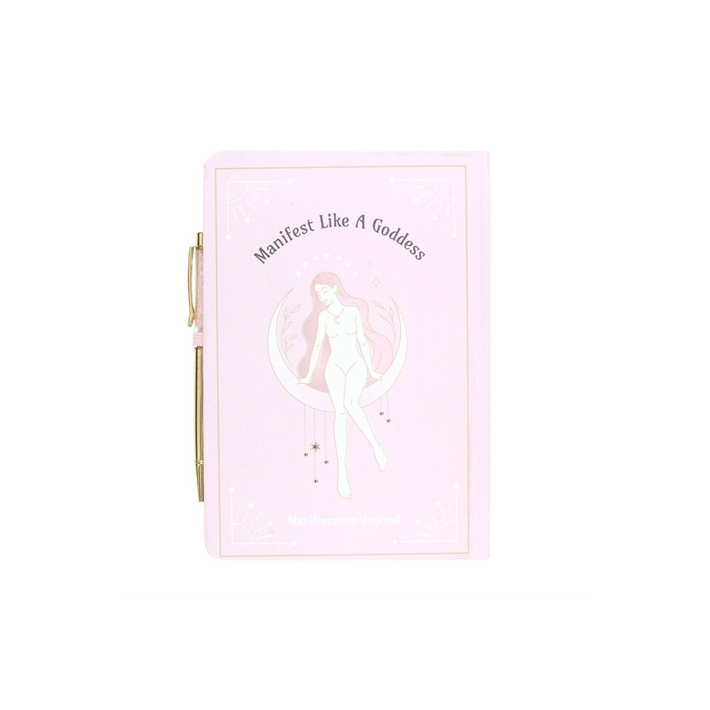 Goddess Energy A5 Manifestation Journal and Rose Quartz Crystal Pen