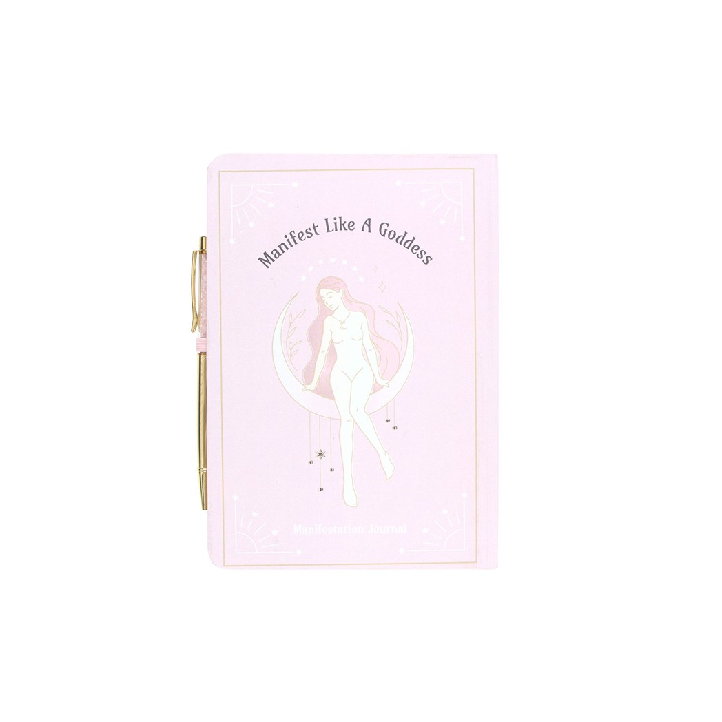 Goddess Energy A5 Manifestation Journal and Rose Quartz Crystal Pen