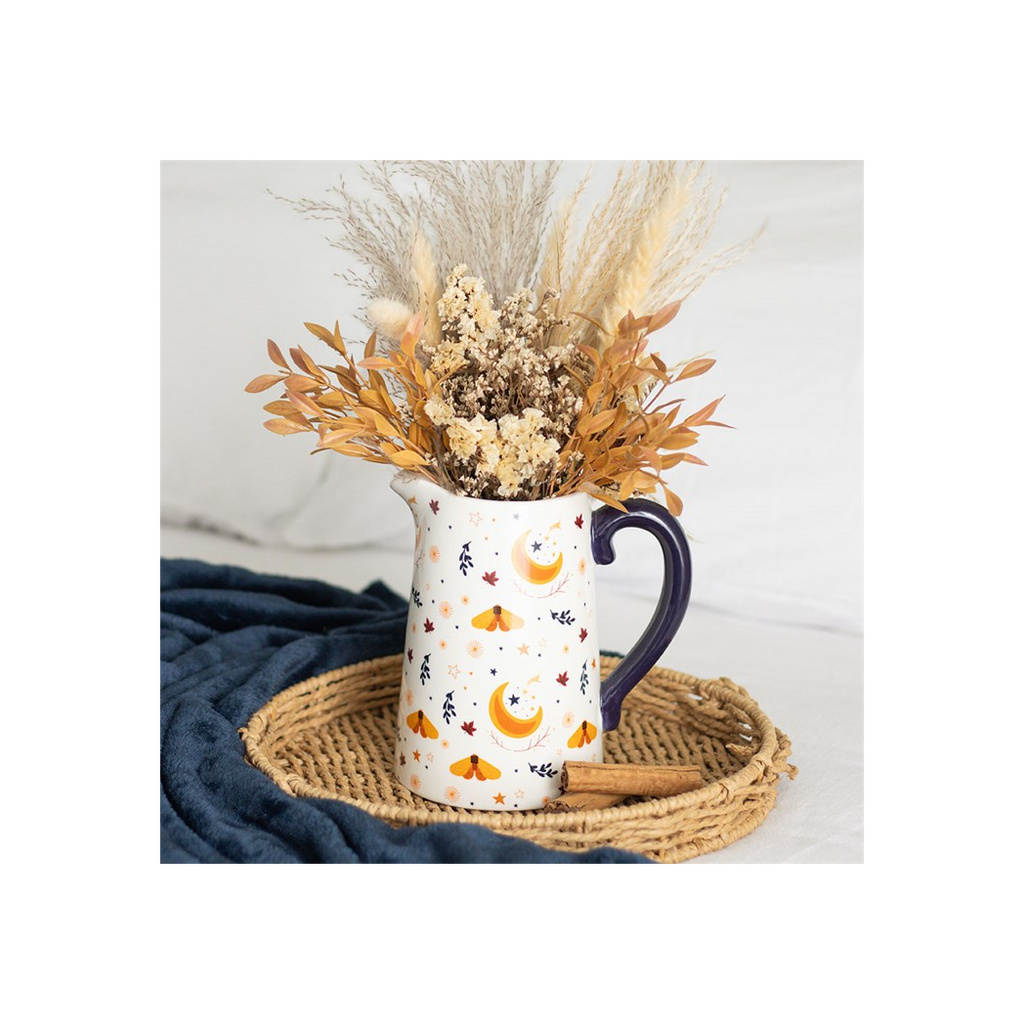 Autumn Magic Harvest Moon Print Ceramic Flower Jug