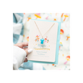 Blue Aura Mushroom Necklace Greeting Card