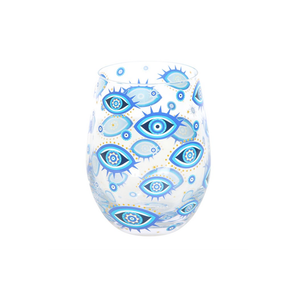 All Seeing Eye Print Stemless Glass