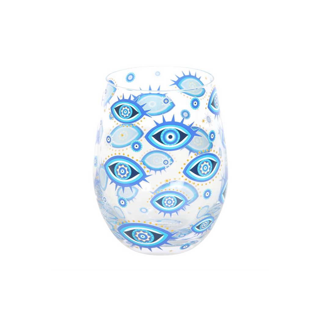 All Seeing Eye Print Stemless Glass