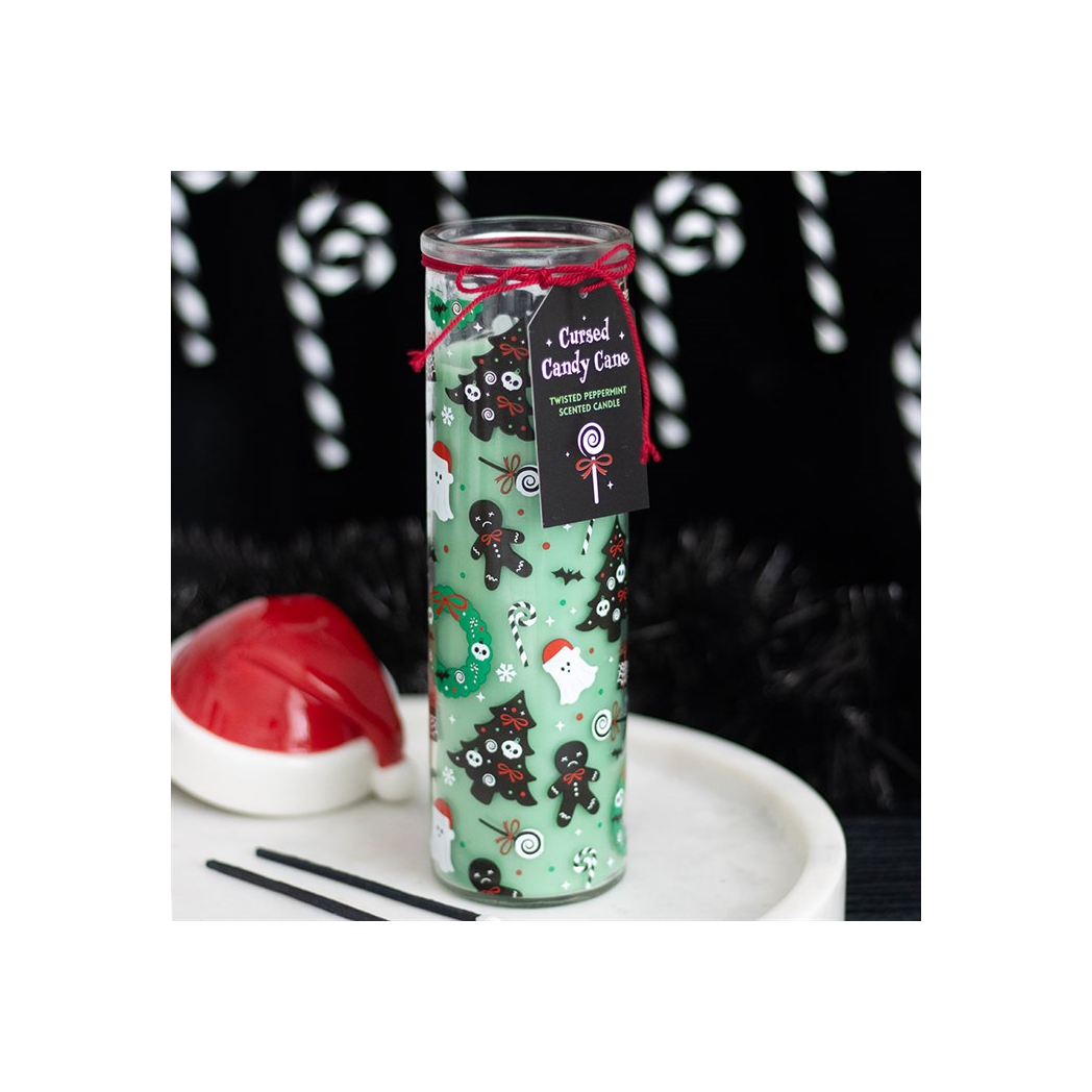 Merry Creepmas Cursed Candy Cane Tube Candle