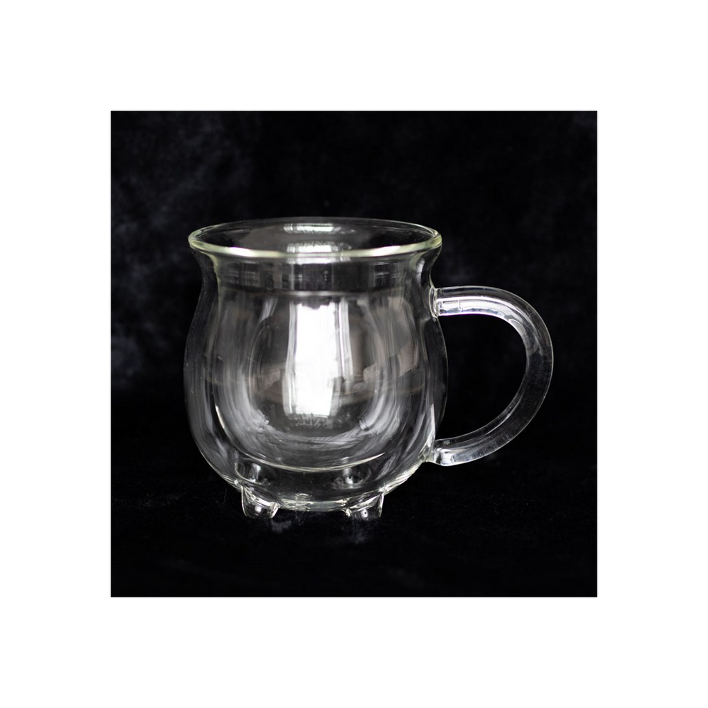 Clear Double Walled Glass Cauldron Mug
