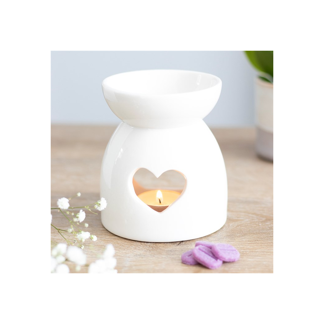 White Heart Cut Out Oil Burner