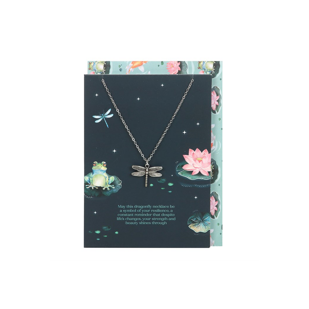 Dragonfly Necklace on Greeting Card