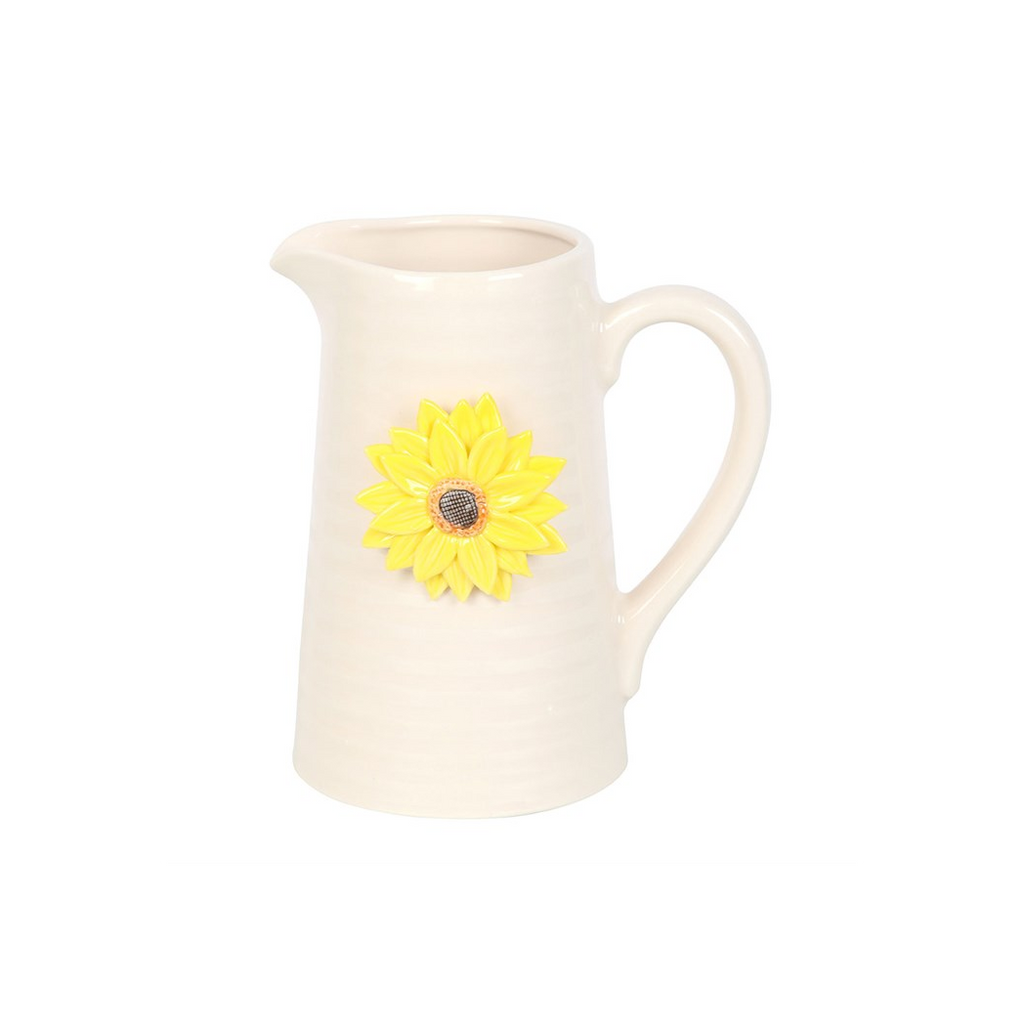 Hello Sunshine Ceramic Flower Jug with 3D Sunflower