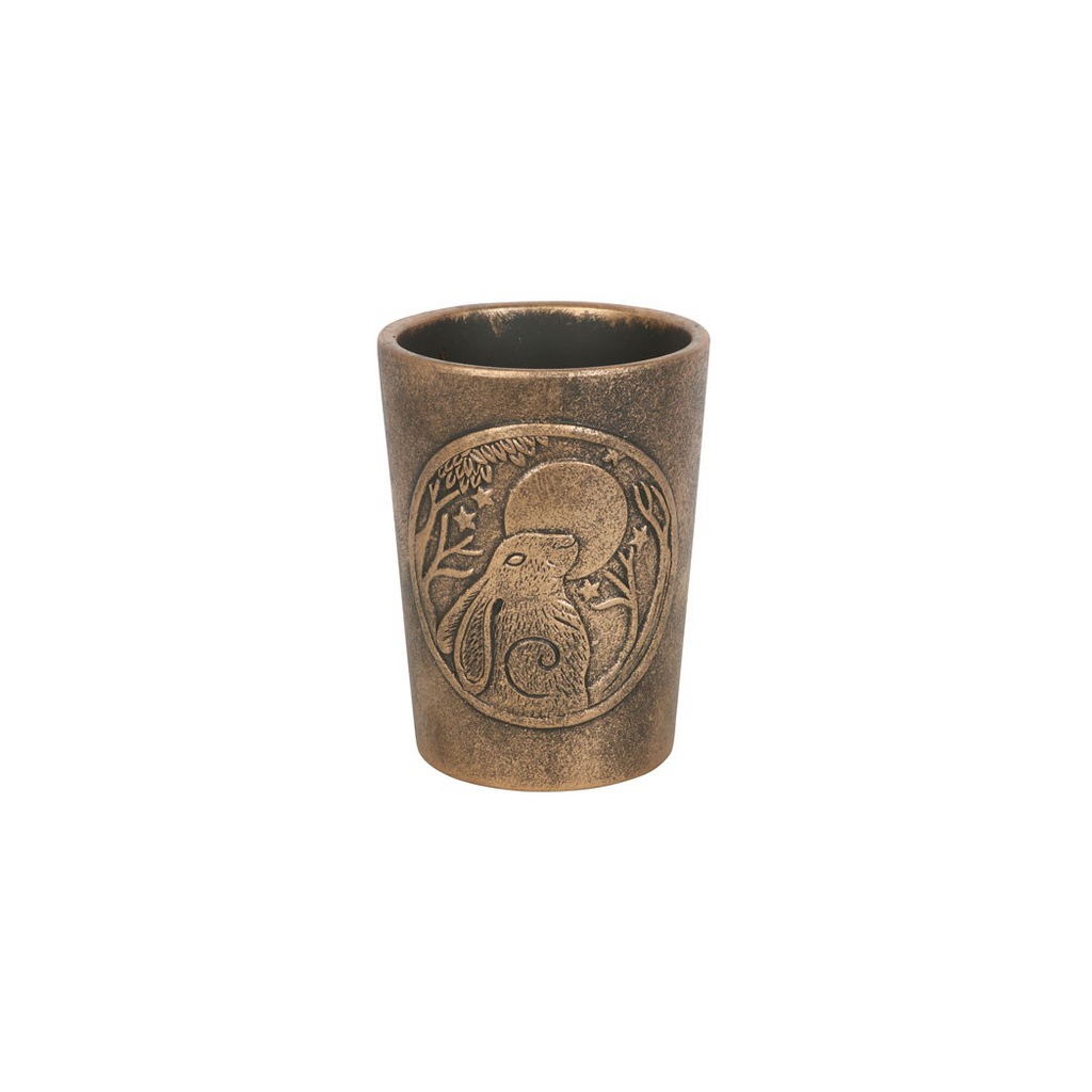 Moon Gazing Hare  Bronze Terracotta Plant Pot by Lisa Parker