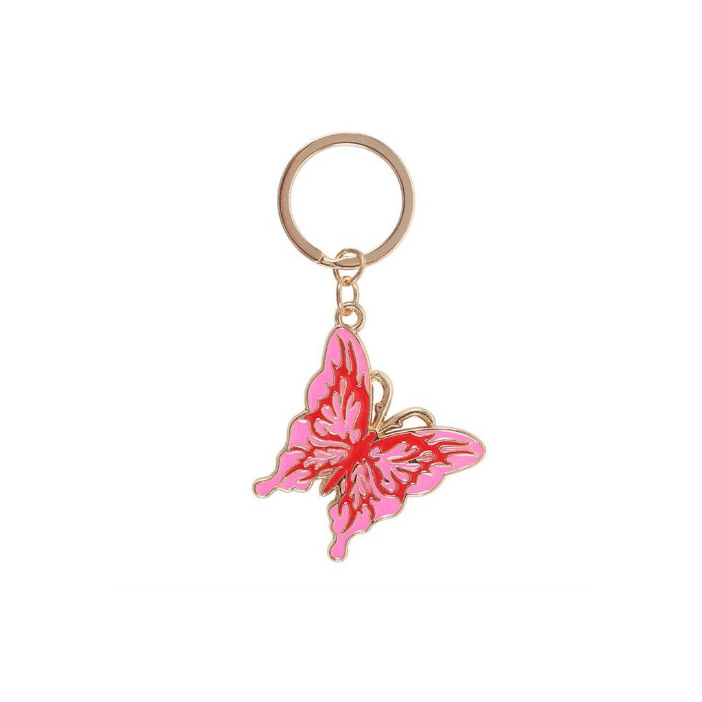 Flaming Butterfly Keyring