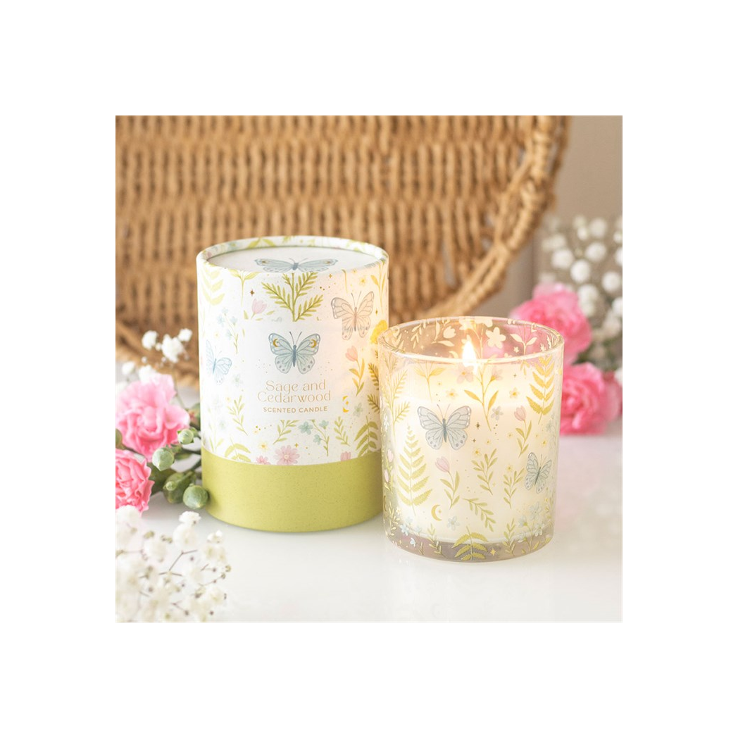 Luna Bloom Butterfly Sage and Cedarwood Candle