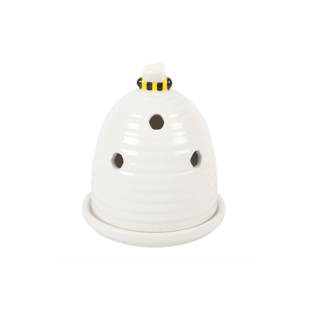 White Beehive Incense Cone Holder