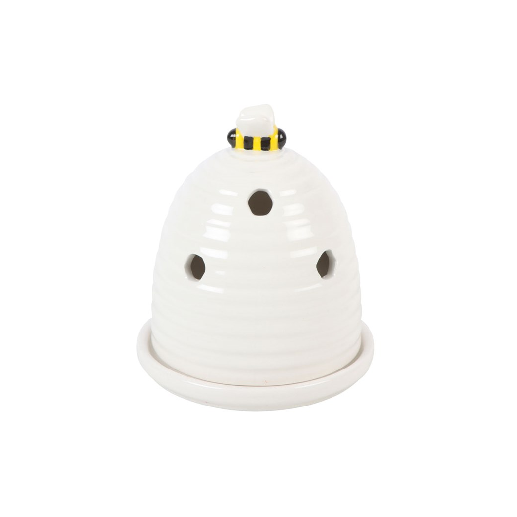 White Beehive Incense Cone Holder