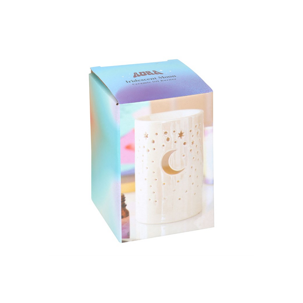 Iridescent White Moon Pillar Oil Burner