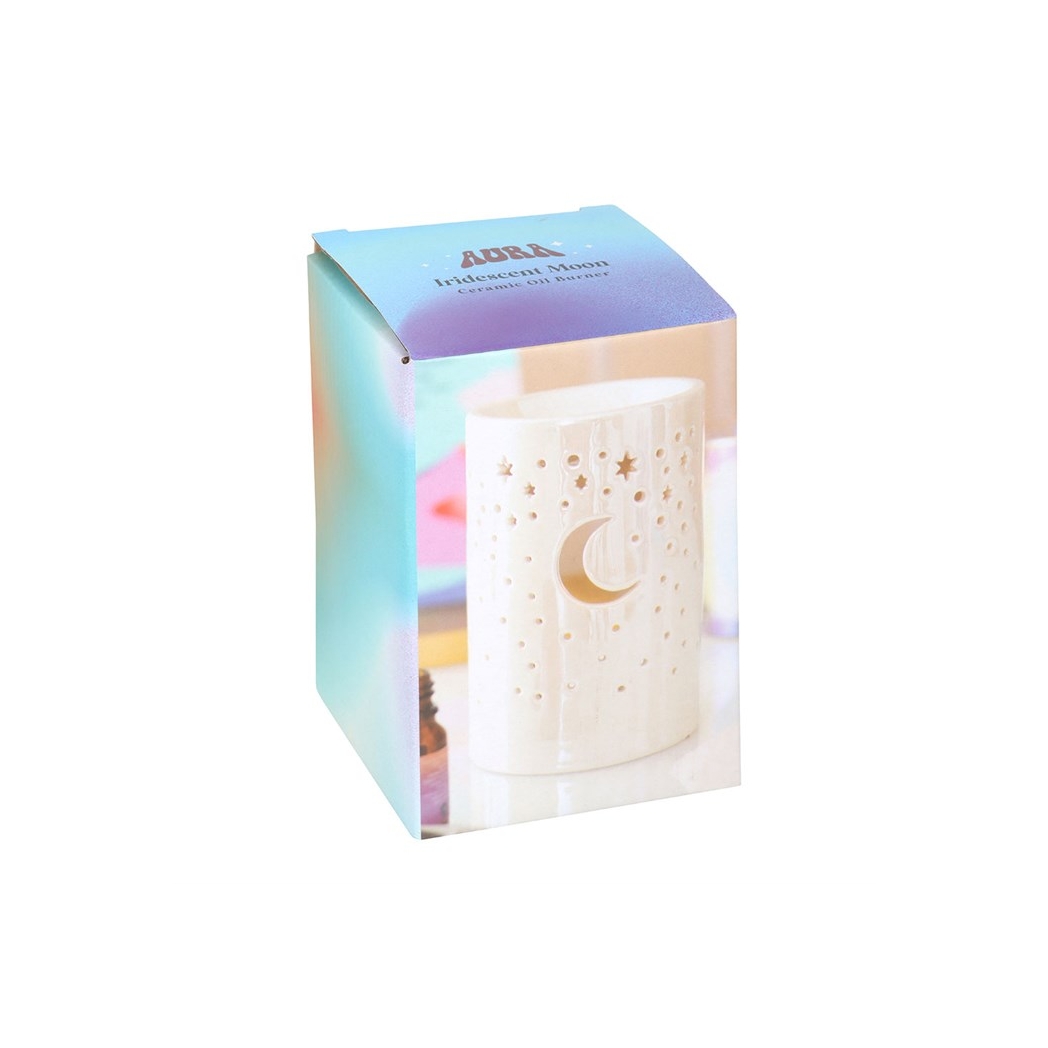 Iridescent White Moon Pillar Oil Burner