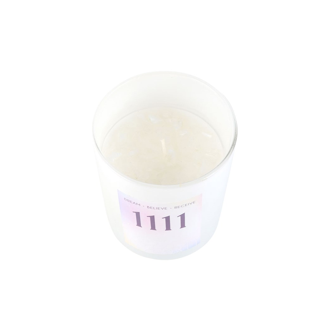 1111 Angel Number Crystal Chip Candle