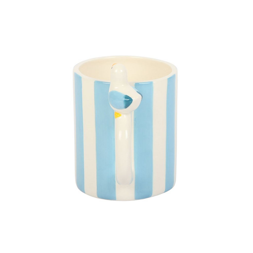 Striped Mug with Seagull