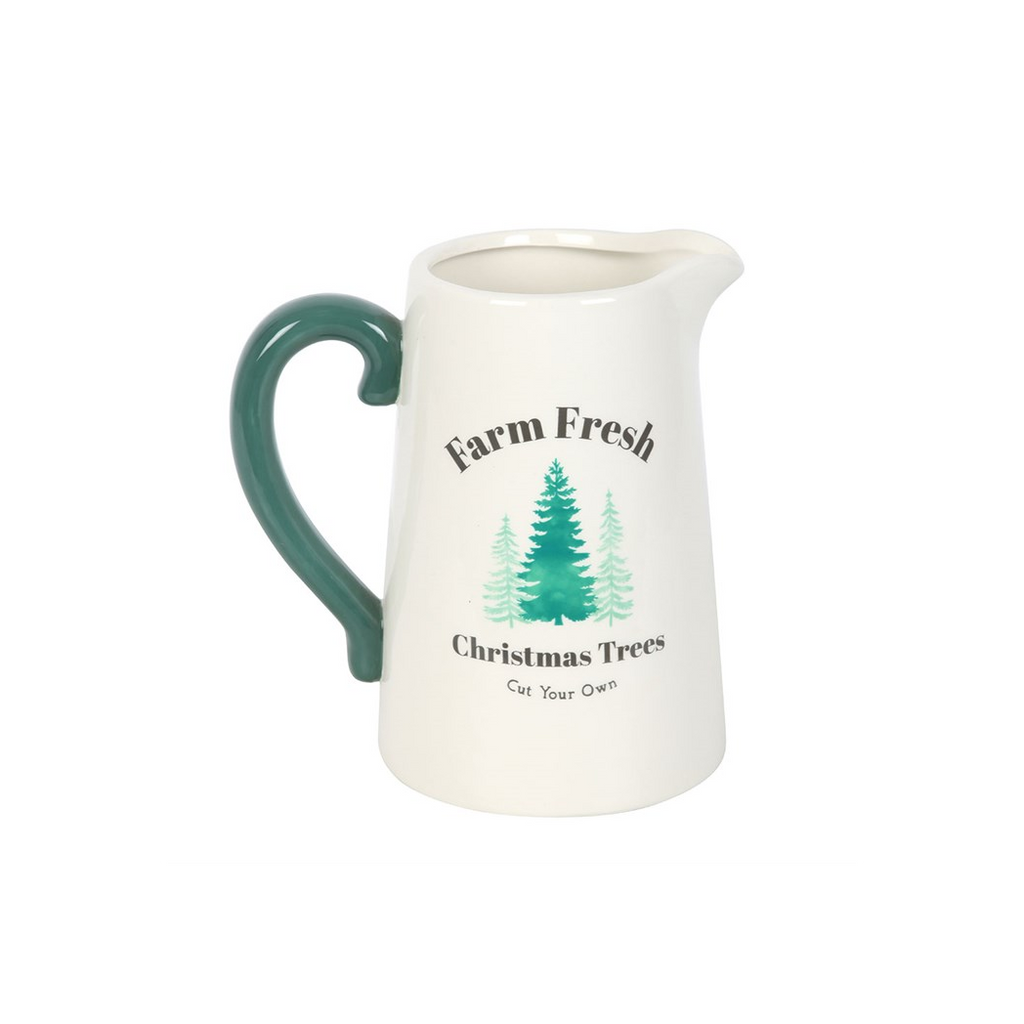 Farm Fresh Christmas Trees Ceramic Flower Jug