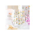Tulip Print Stemless Glass