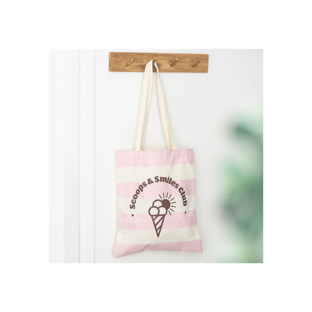 Pink Scoops & Smiles Club Polycotton Tote Bag