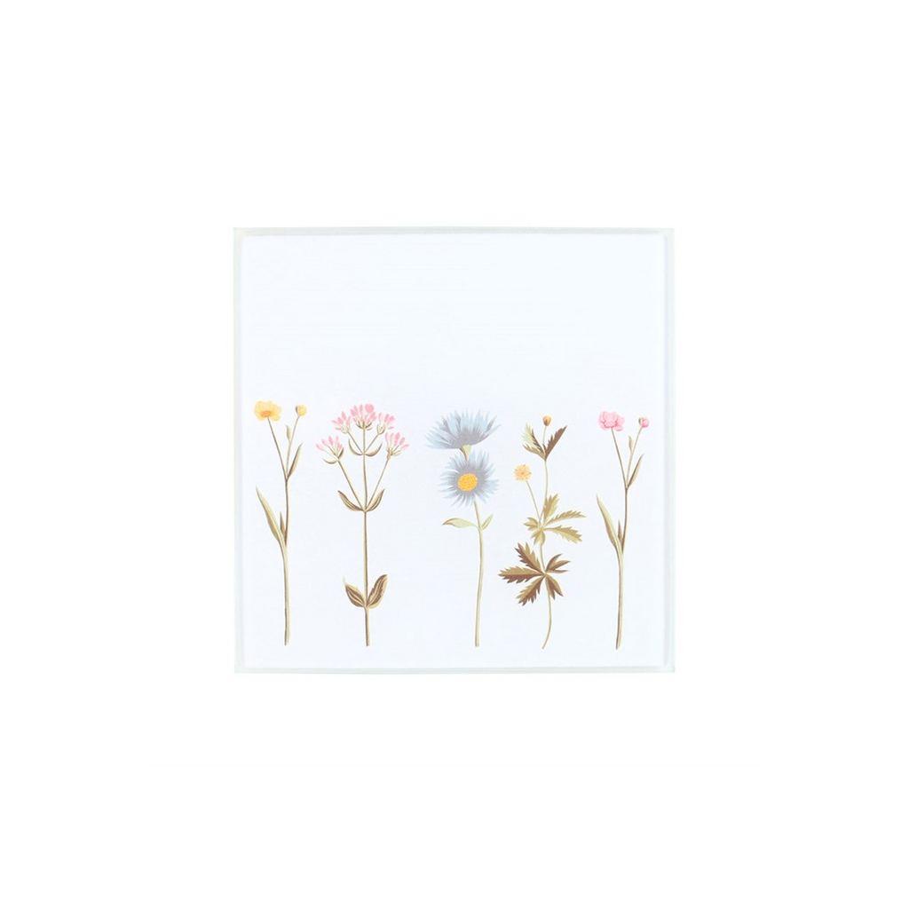 Floral Glass Coaster Set