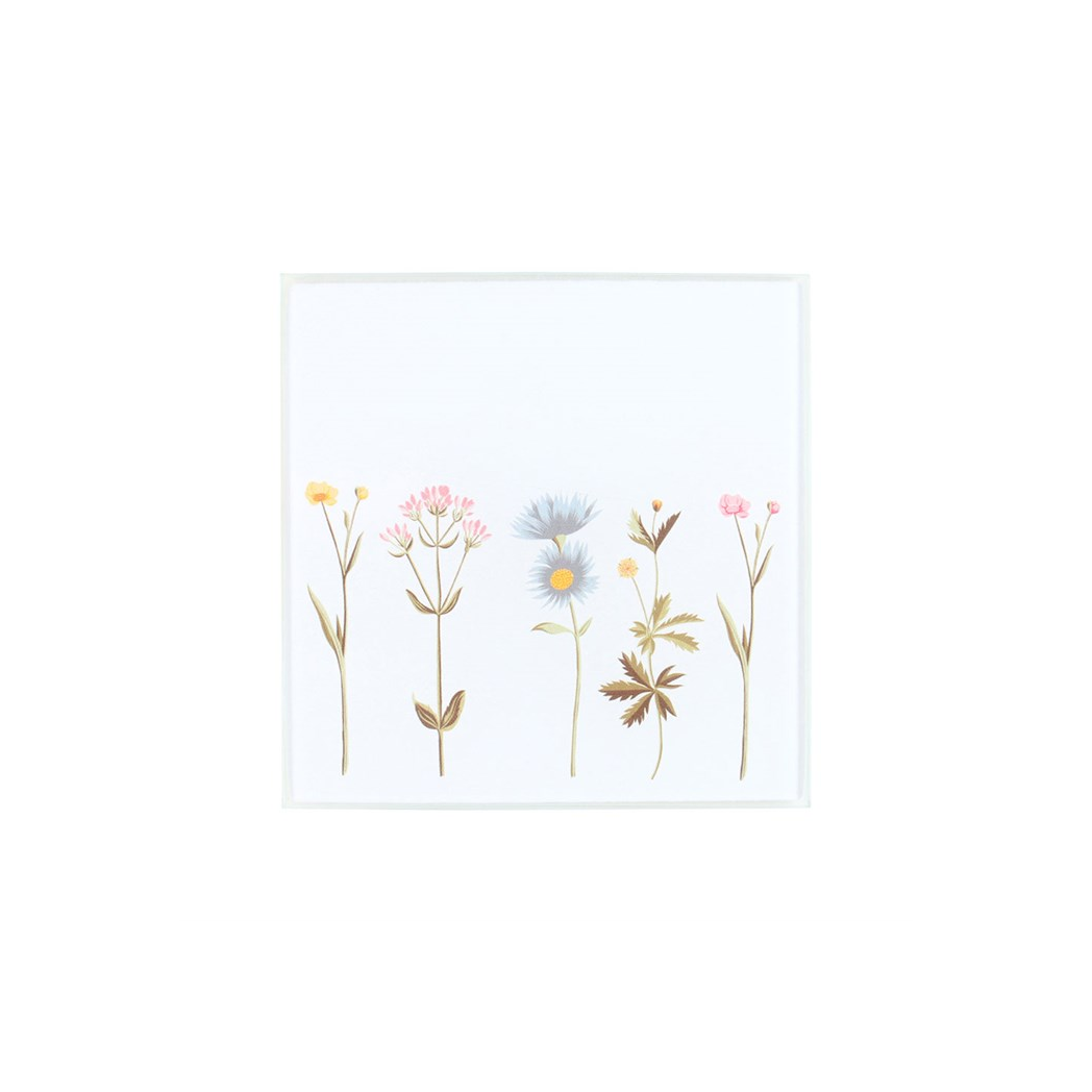 Floral Glass Coaster Set