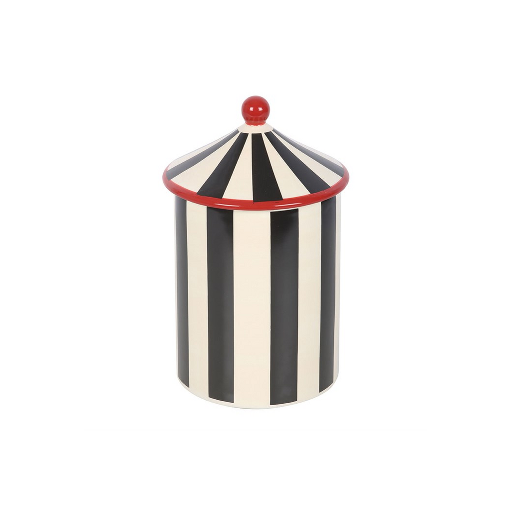 Black Striped Circus Tent Storage Jar