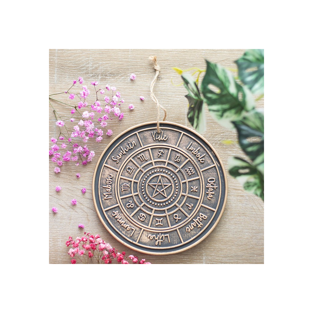 Bronze Wheel of the Year Hanging Terracotta Plaque