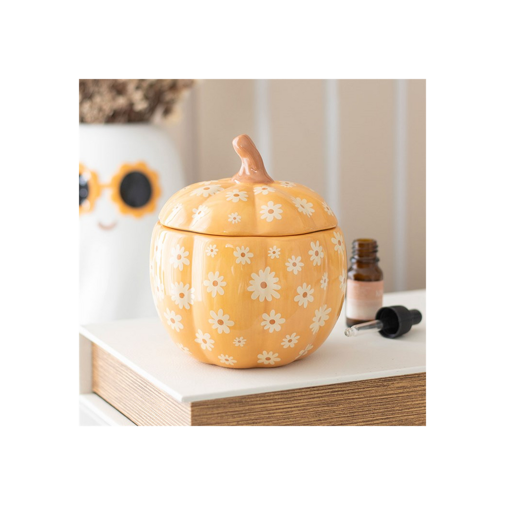 Groovy Floral Pumpkin Oil Burner