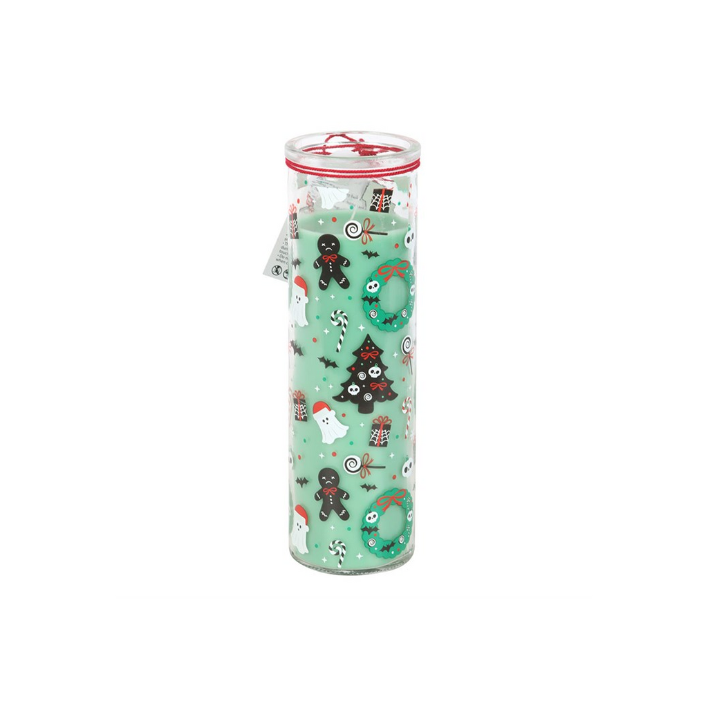 Merry Creepmas Cursed Candy Cane Tube Candle