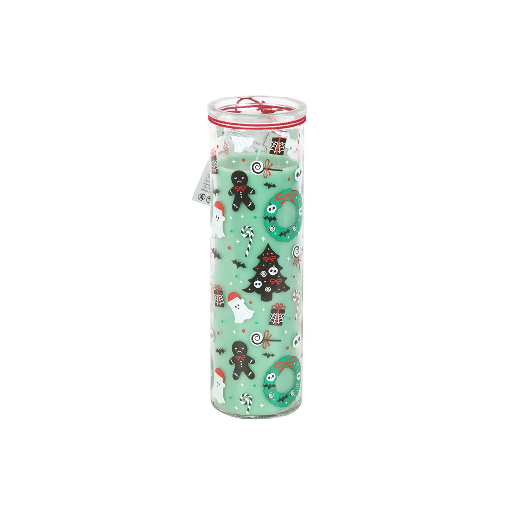 Merry Creepmas Cursed Candy Cane Tube Candle
