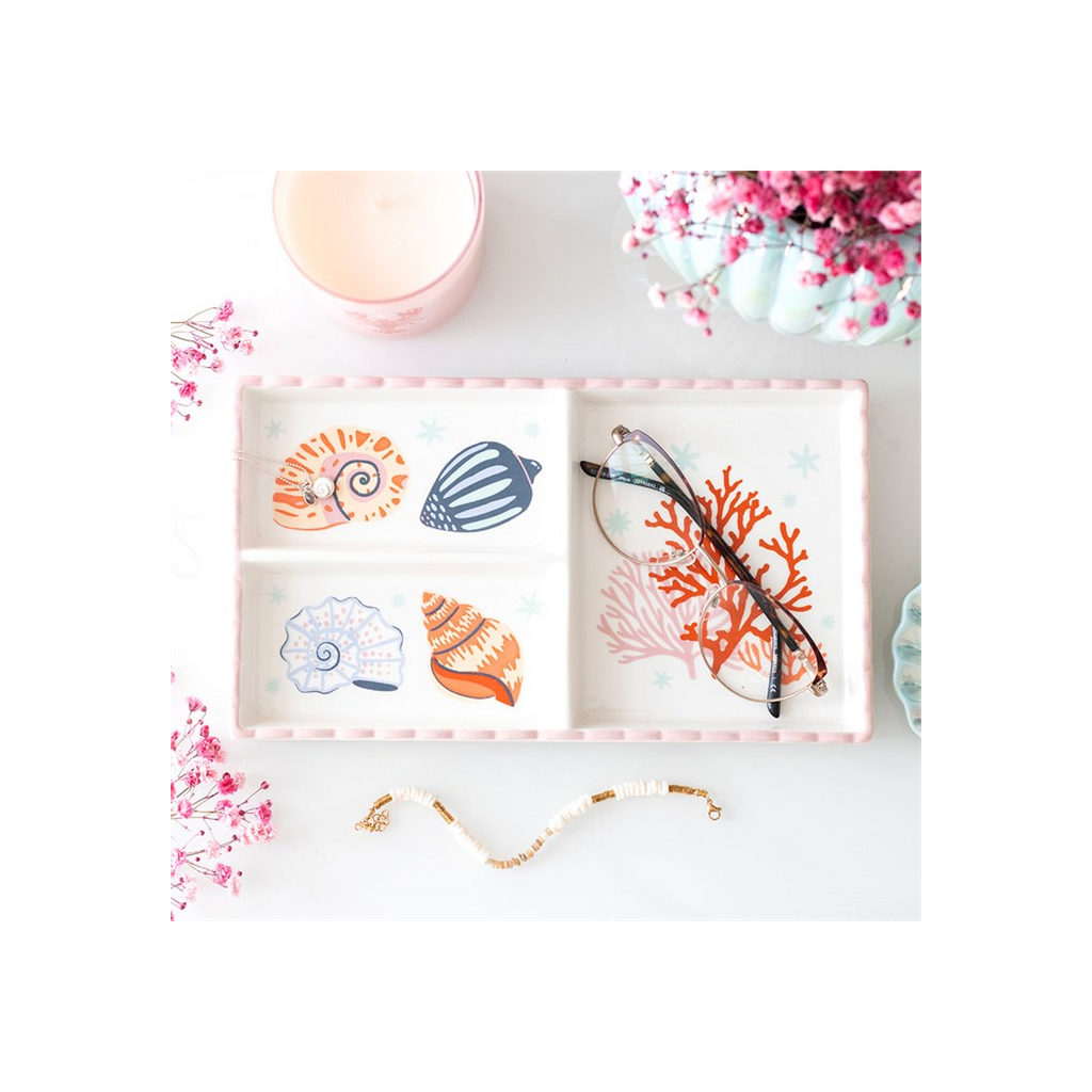 Pastel Shell and Coral Trinket Tray