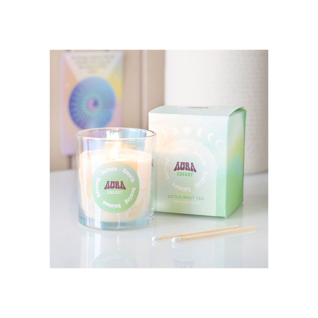Aura Energy Lotus Mint Tea Iridescent Candle