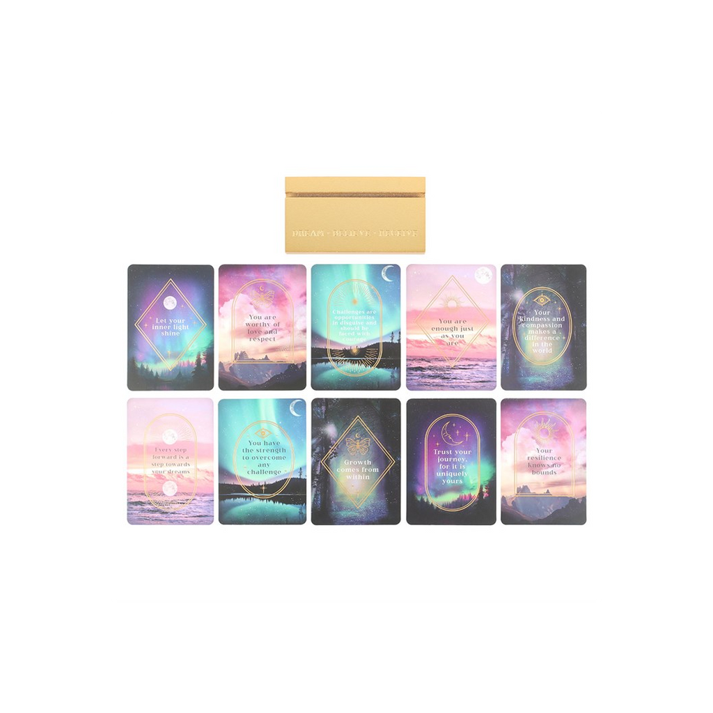 Ethereal Affirmation Cards with Wooden Stand