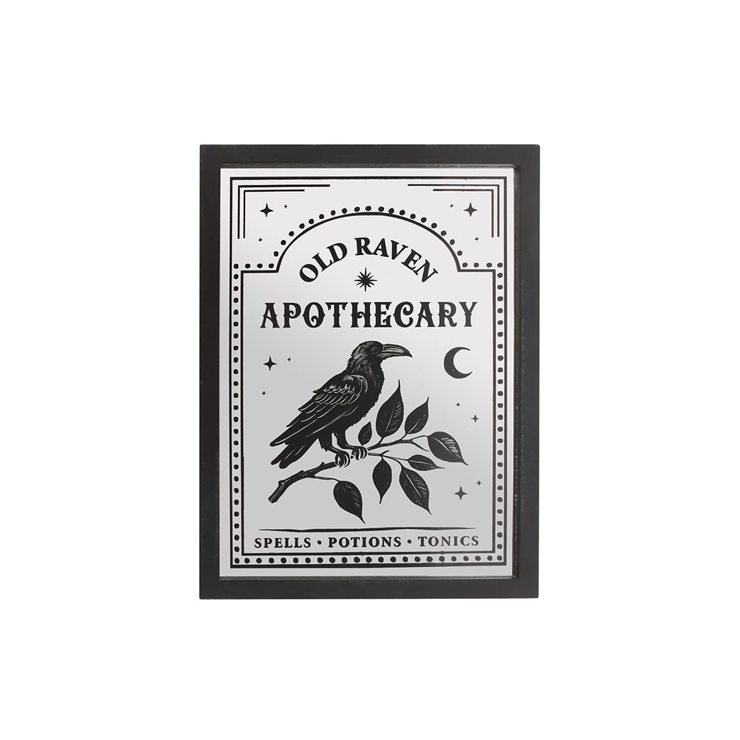 Old Raven Apothecary Mirrored Wall Art