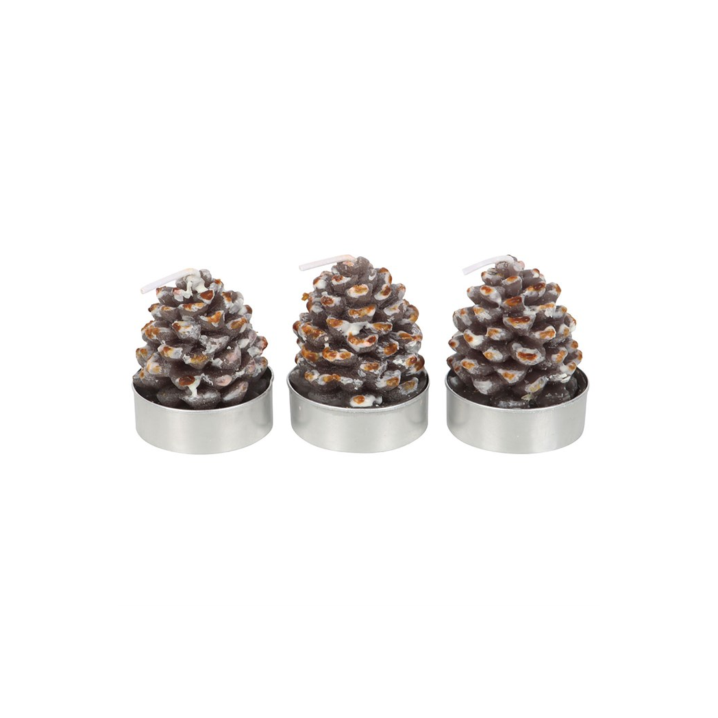 Set of 6 Pinecone Tealight Candles