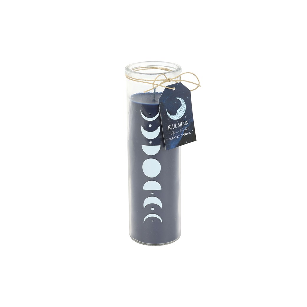 Blue Moon Phase Fig & Vanilla Scented Glass Tube Candle