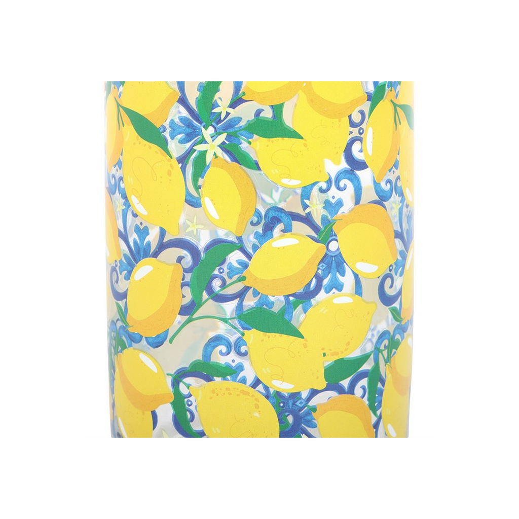 Lemon Print Can Glass