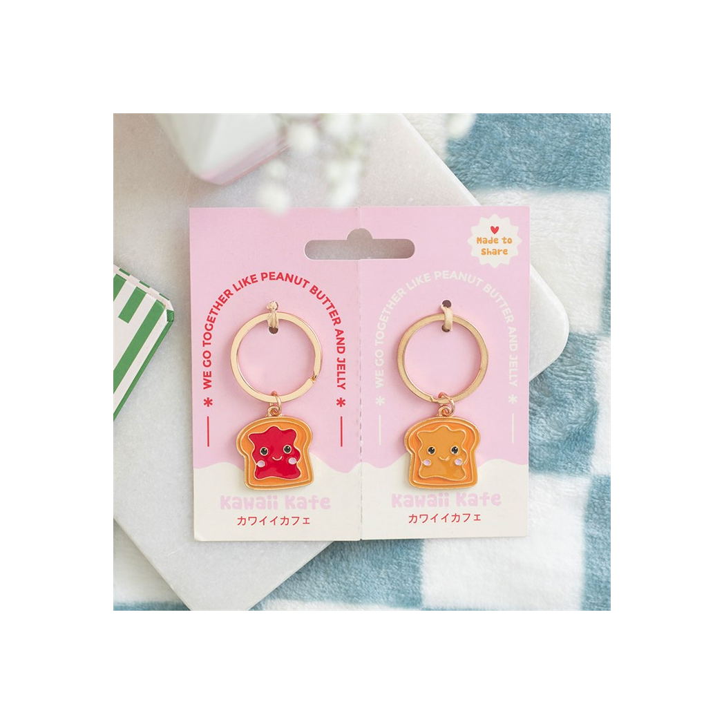 Set of 2 Peanut Butter and Jelly Keyrings