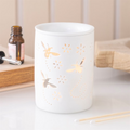 White Bee and Flower Cut Out Oil Burner and Wax Warmer