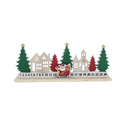 30cm Red and Green Wooden Advent Calendar with Santa