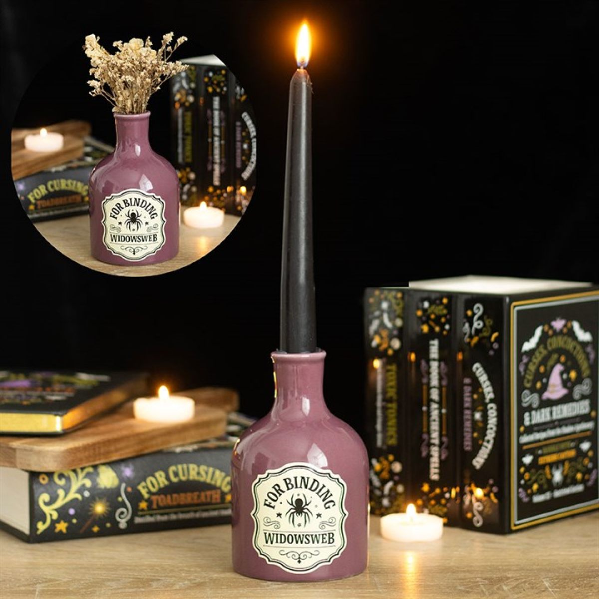 Widowsweb Potion Bottle Vase and Candle Holder